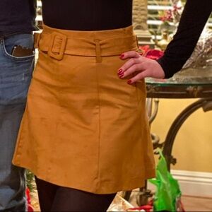 Belted Suede Skirt